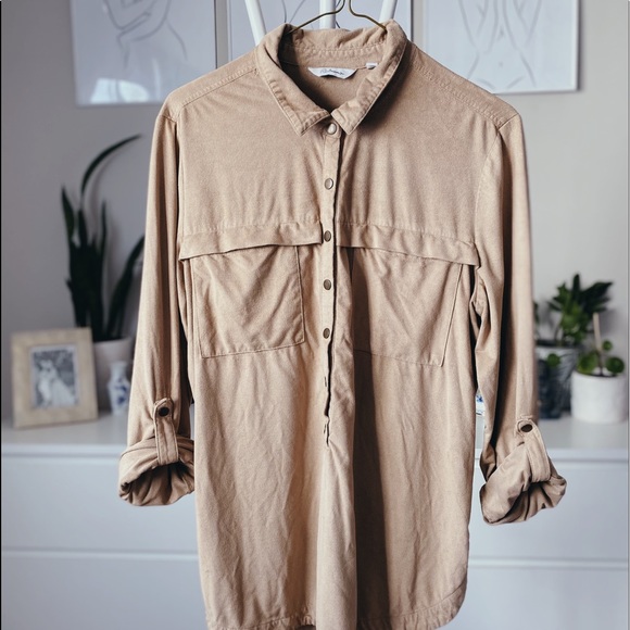 REITMANS Tan Suede Blouse - Picture 1 of 5